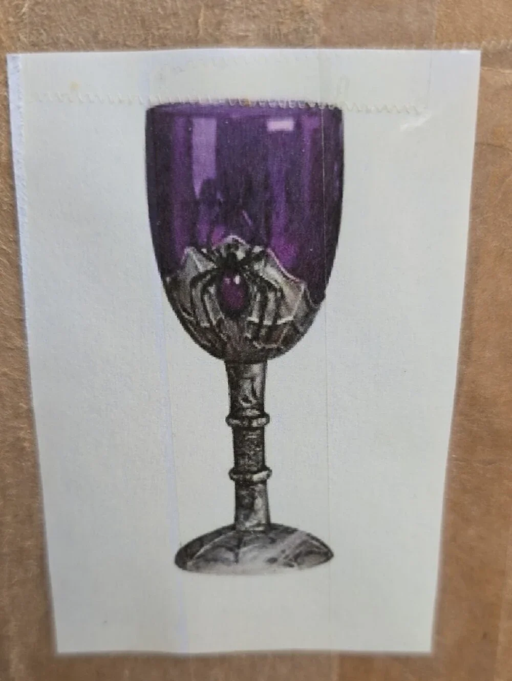 Halloween  Purple Goblet Set with Silver Base - 6 Pack Plastic
